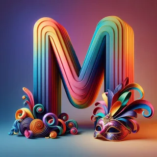 Venetian mask — letter M