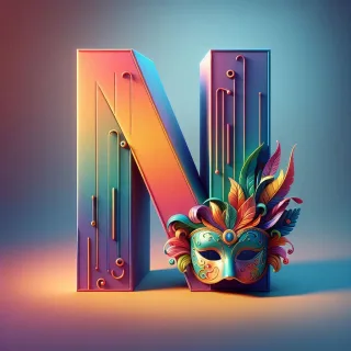 Venetian mask — letter N