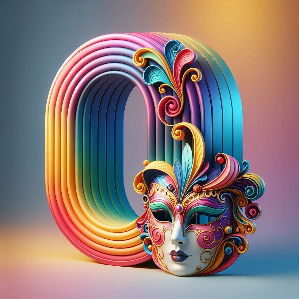 Venetian mask — letter O