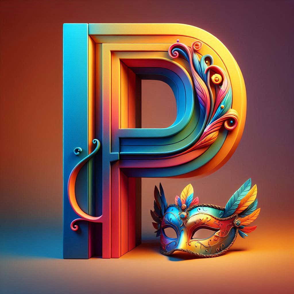 Venetian mask — letter P