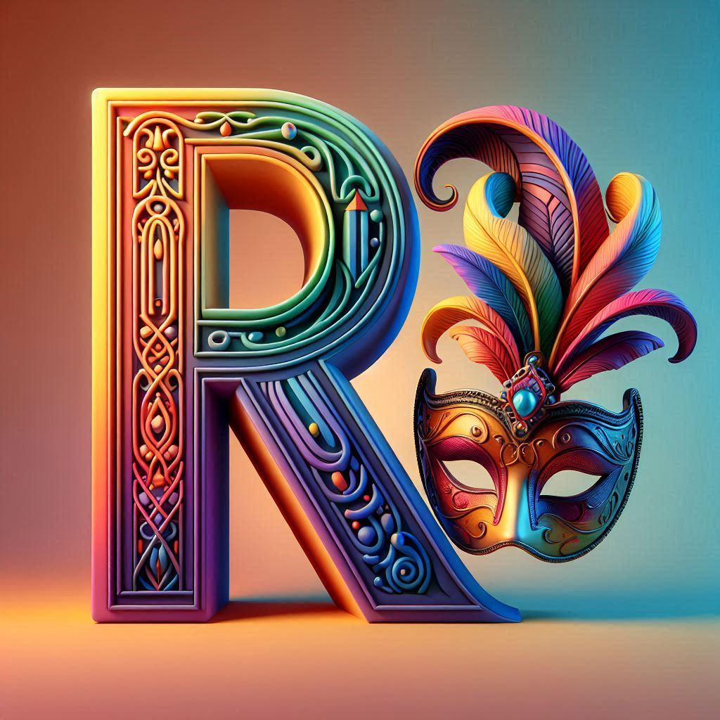 Venetian mask — letter R