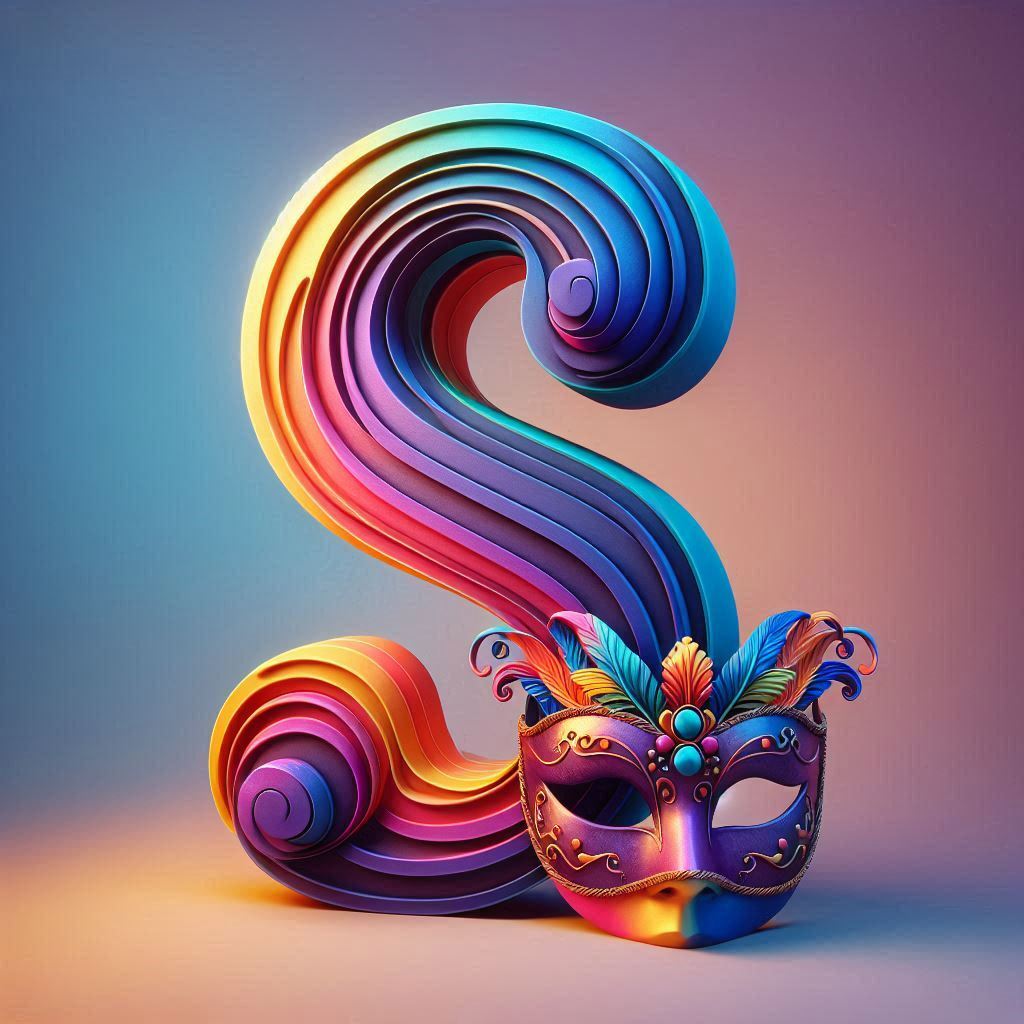 Venetian mask — letter S