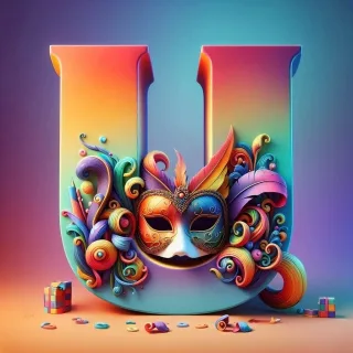 Venetian mask — letter U (variant 2)