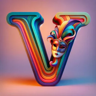 Venetian mask — letter V