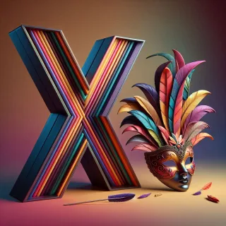 Venetian mask — letter X