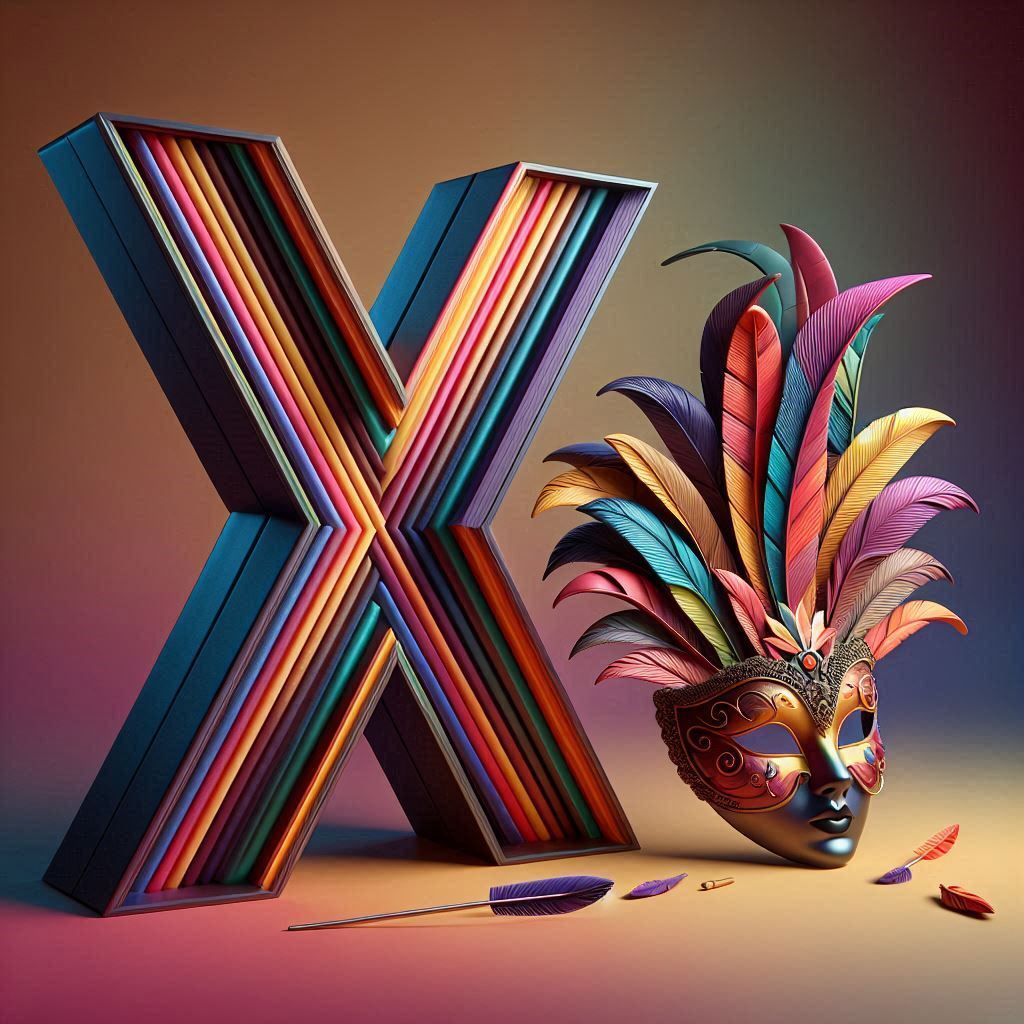 Venetian mask — letter X