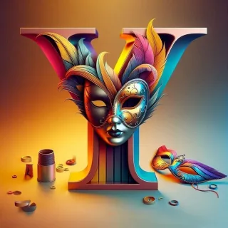 Venetian mask — letter Y (variant 2)