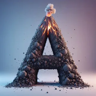 Volcano — letter A (variant 2)