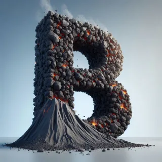 Volcano — letter B (variant 2)