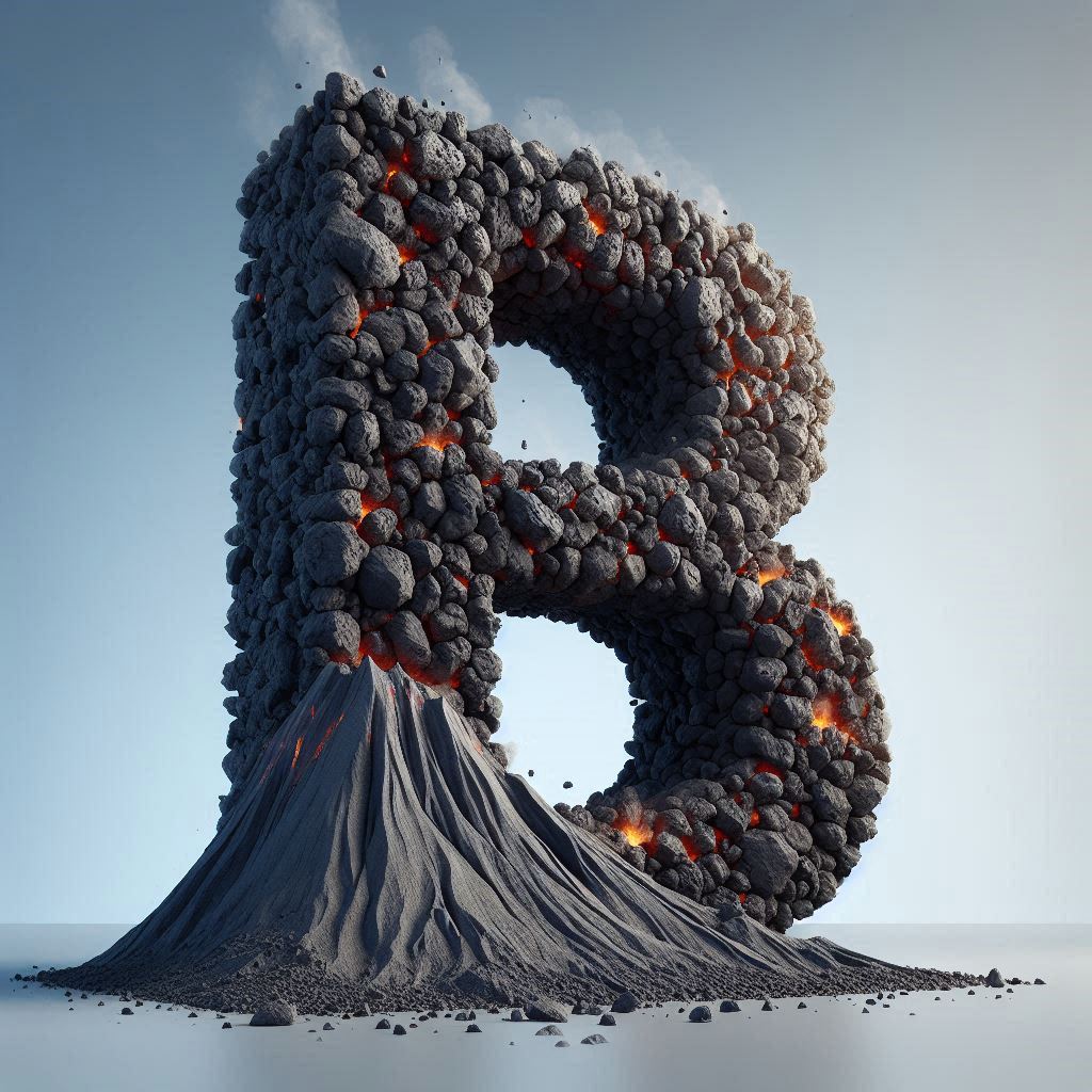 Volcano — letter B (variant 2)