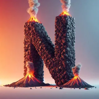 Volcano — letter N (variant 2)