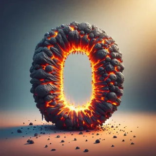 Volcano — letter O (variant 2)