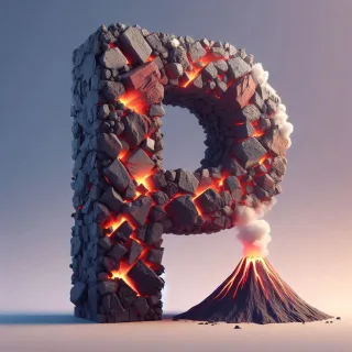 Volcano — letter P
