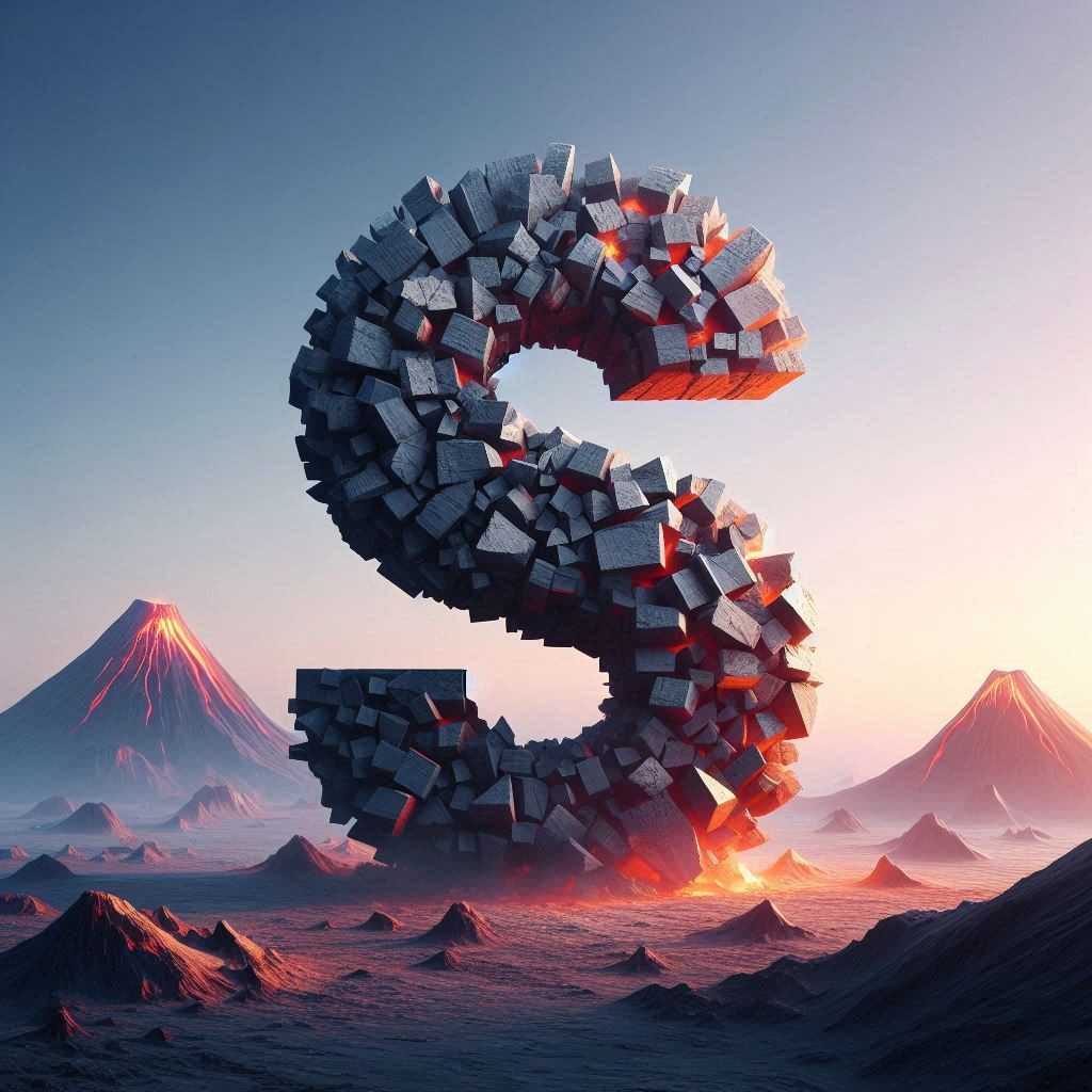 Volcano — letter R (variant 2)