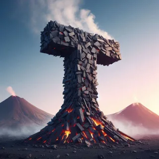 Volcano — letter S (variant 2)