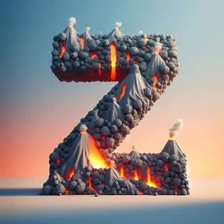 Volcano — letter V (variant 2)