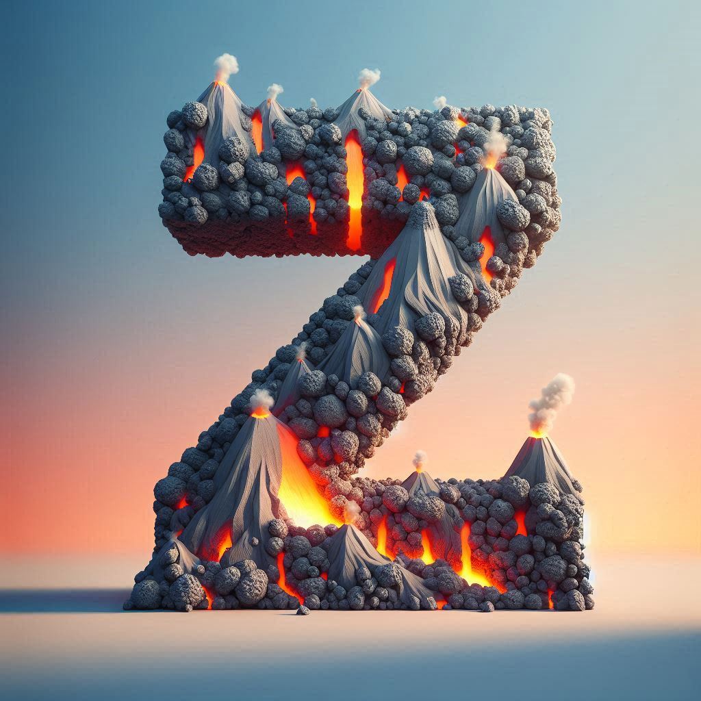 Volcano — letter V (variant 2)