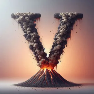 Volcano — letter X (variant 2)
