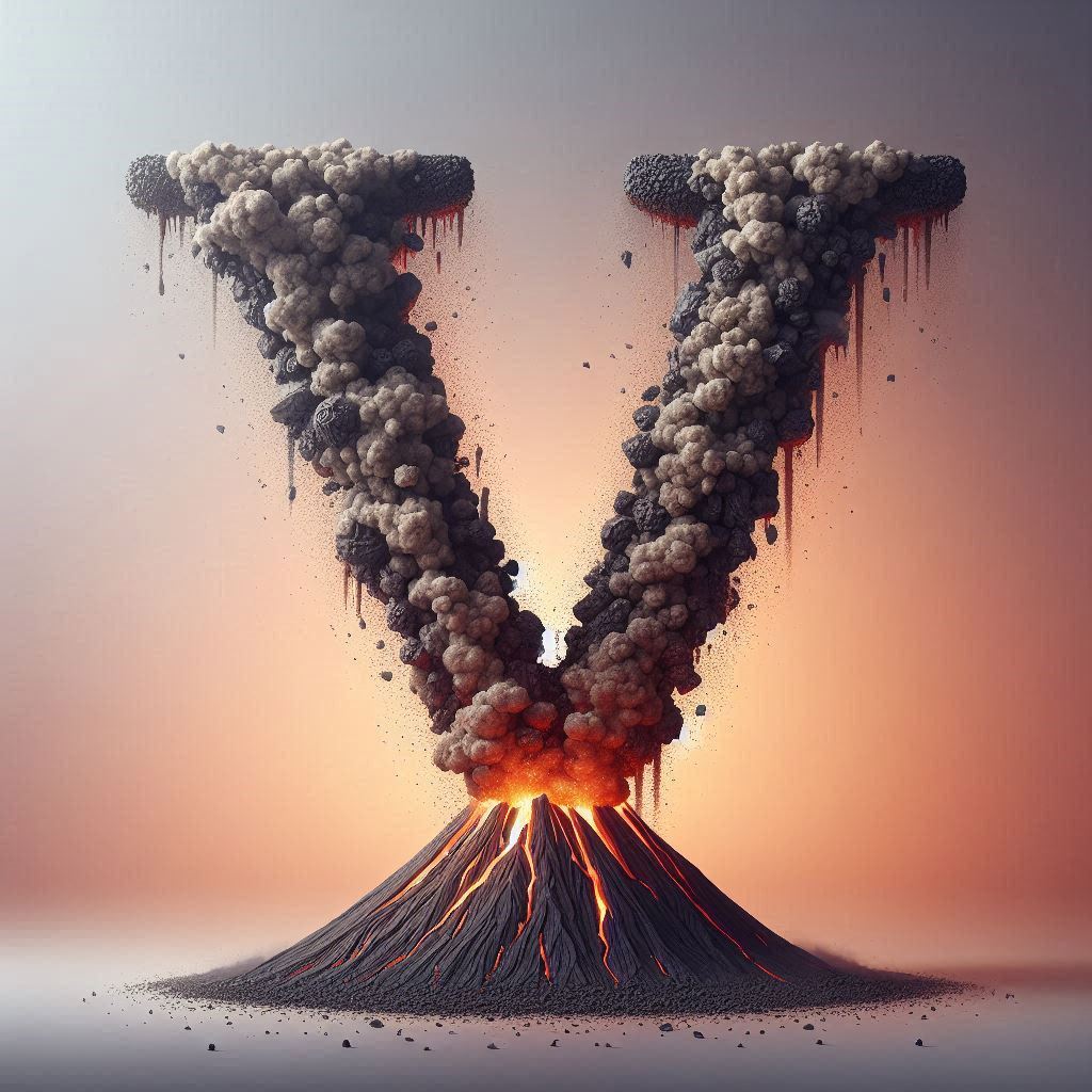 Volcano — letter X (variant 2)