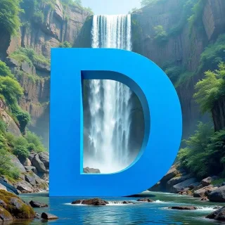 Waterfall — letter D