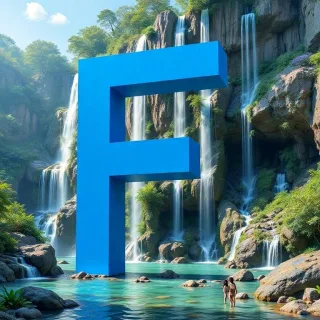 Waterfall — letter F