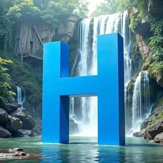 Waterfall — letter H