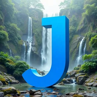 Waterfall — letter J