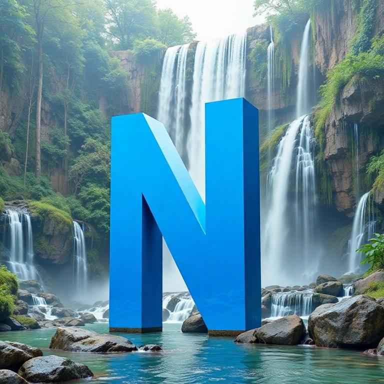 Waterfall — letter N