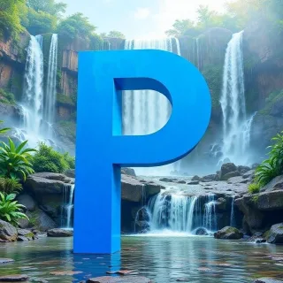 Waterfall — letter P