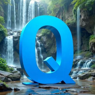Waterfall — letter Q