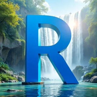 Waterfall — letter R