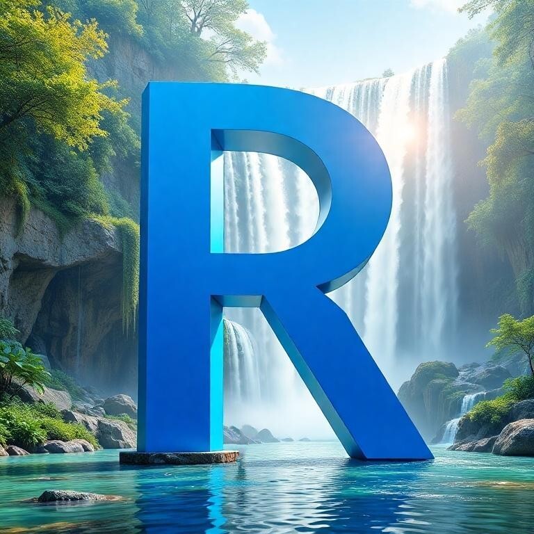 Waterfall — letter R