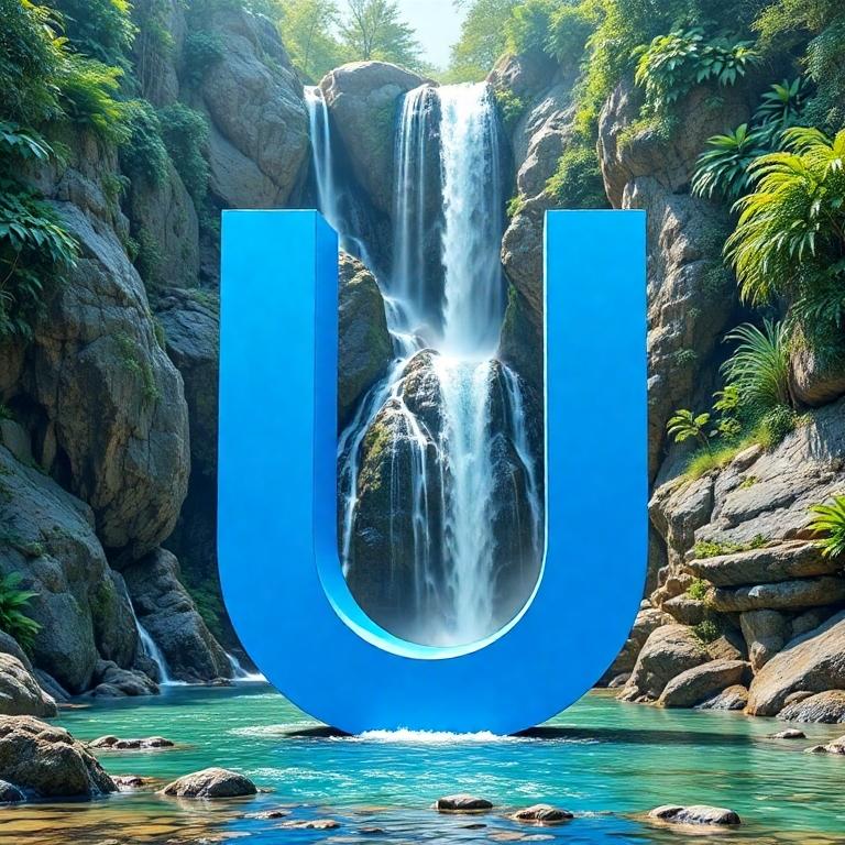 Waterfall — letter U