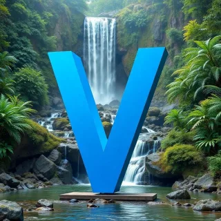 Waterfall — letter V