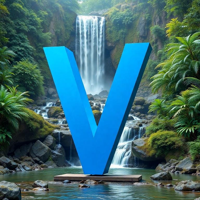 Waterfall — letter V