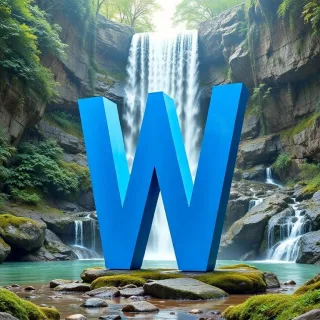 Waterfall — letter W