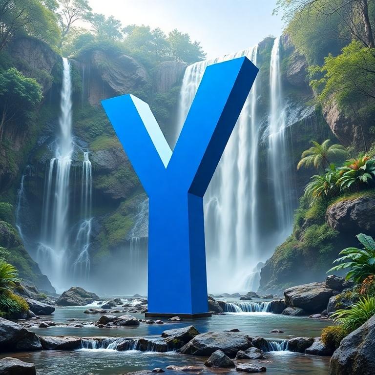 Waterfall — letter Y