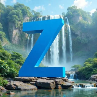 Waterfall — letter Z