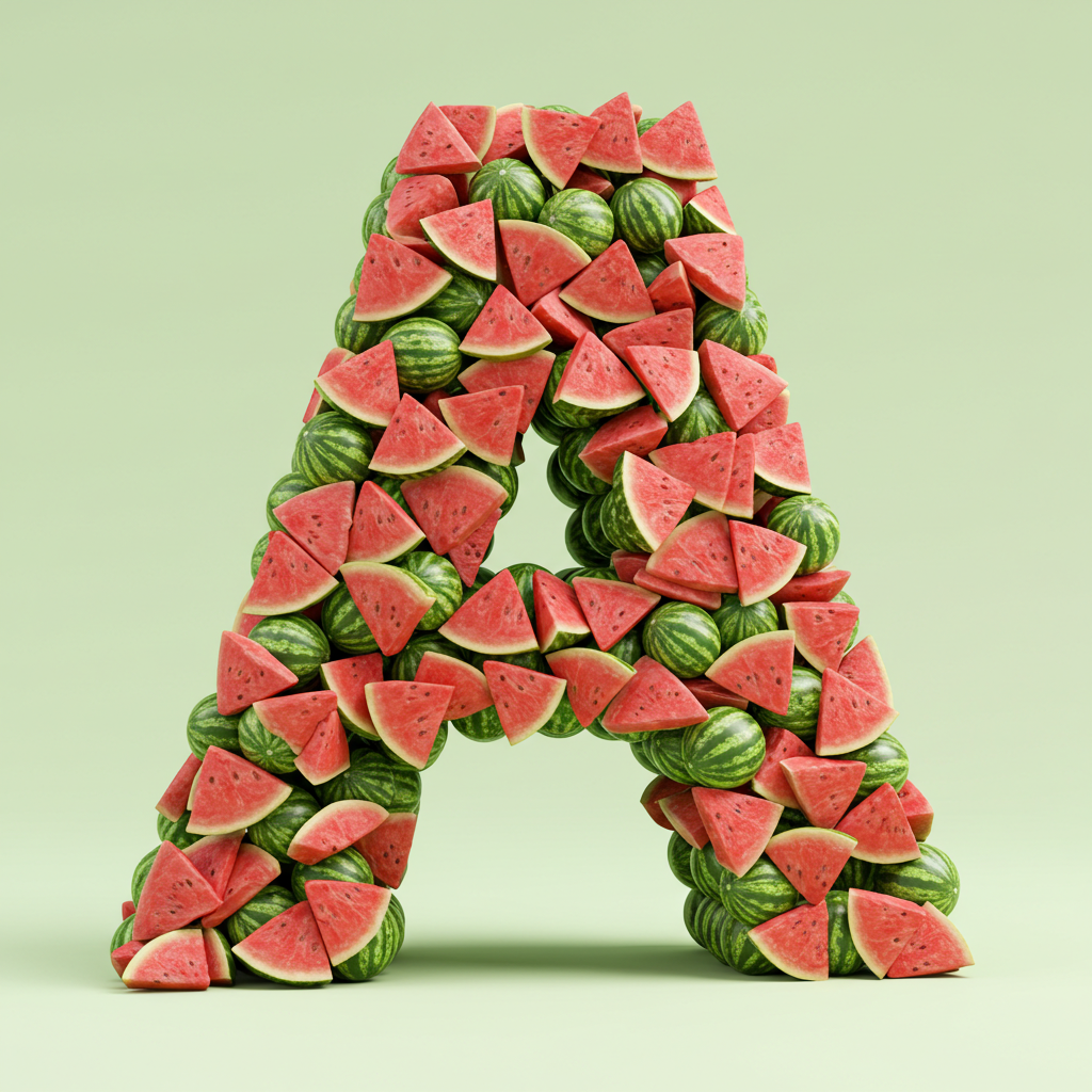 Watermelon 2 — letter A (variant 2)