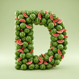 Watermelon 2 — letter D (variant 2)