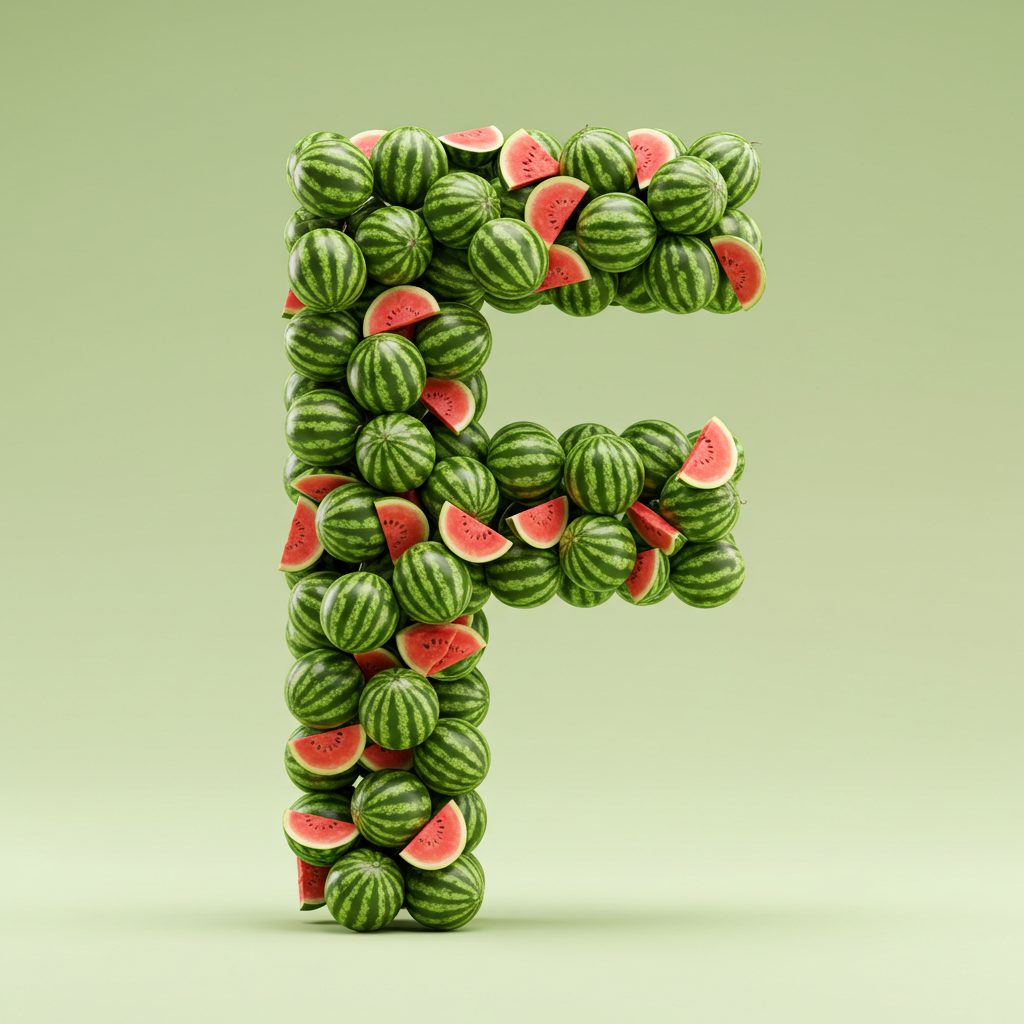 Watermelon 2 — letter F (variant 2)