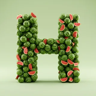 Watermelon 2 — letter H (variant 2)