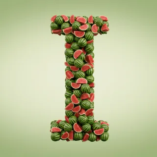 Watermelon 2 — letter I (variant 2)