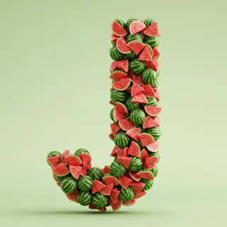 Watermelon 2 — letter J (variant 2)