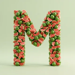 Watermelon 2 — letter M (variant 2)