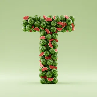 Watermelon 2 — letter T (variant 2)