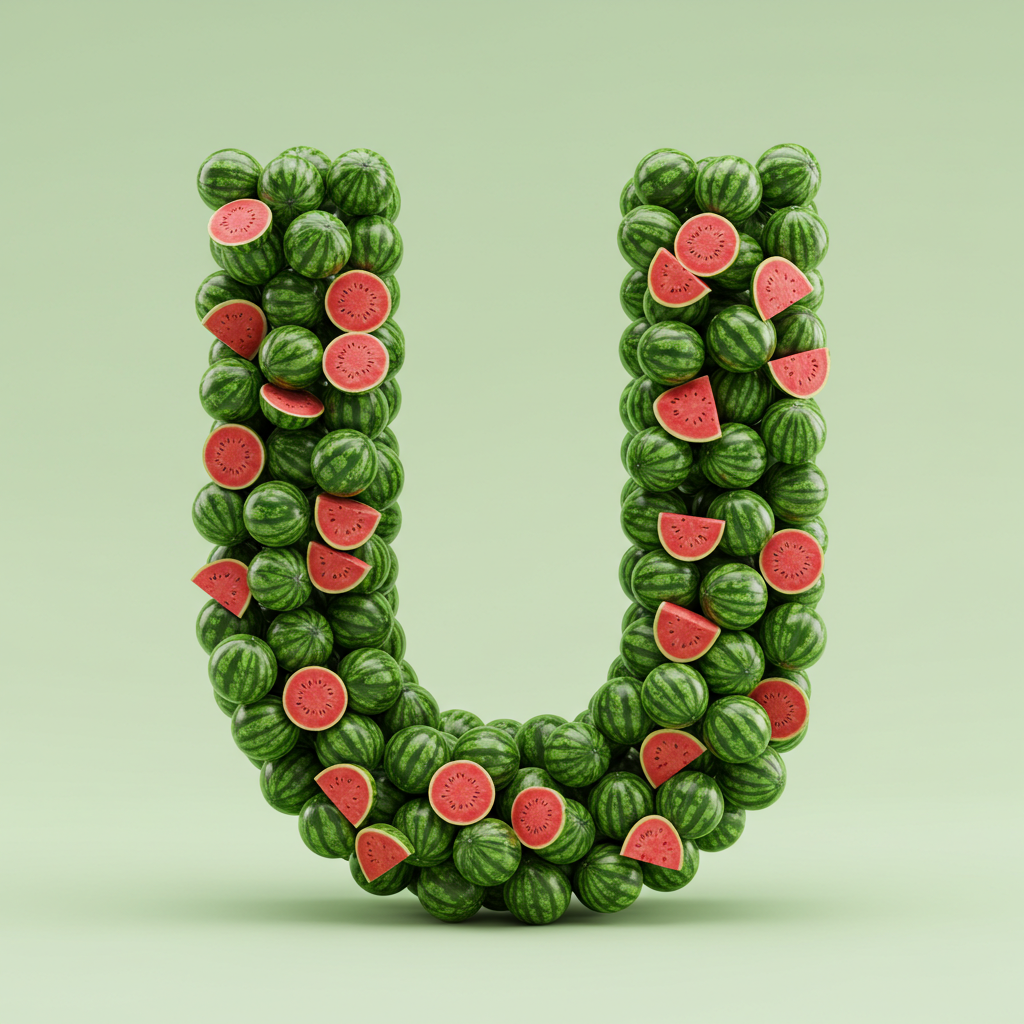 Watermelon 2 — letter U (variant 2)