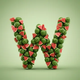 Watermelon 2 — letter W (variant 2)