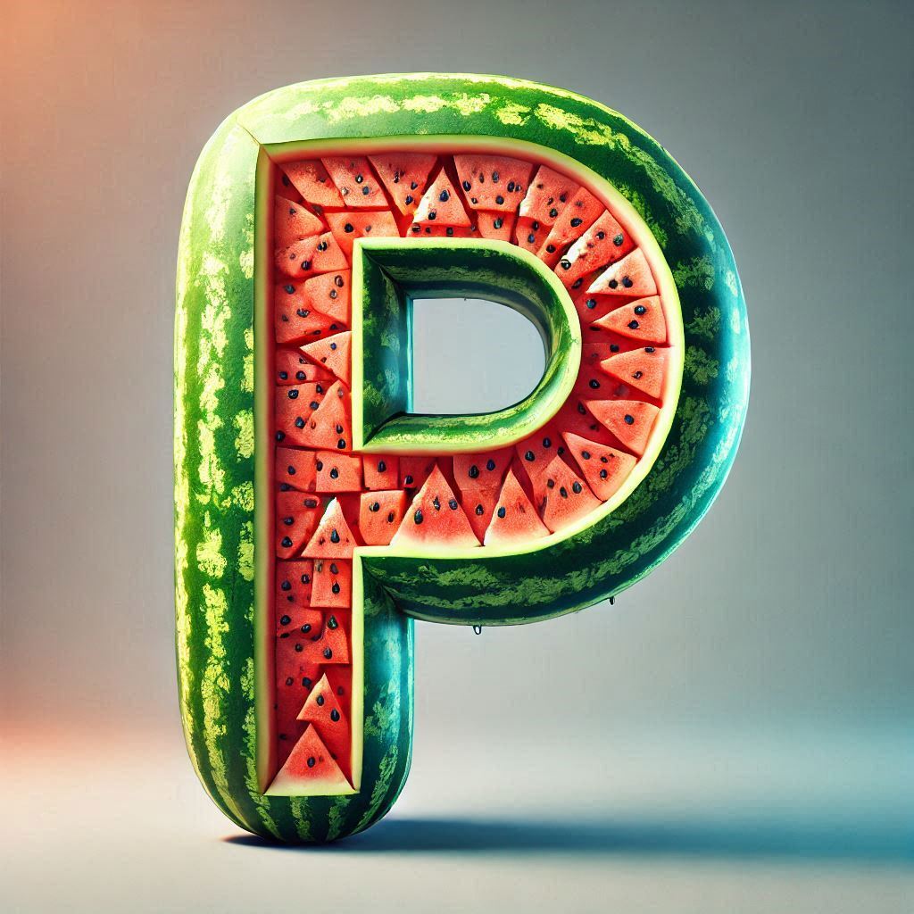 Watermelon — letter P