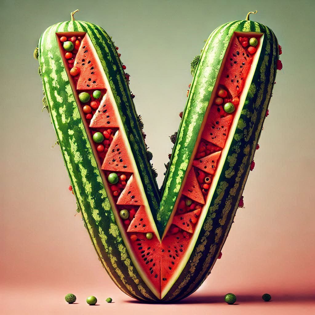 Watermelon — letter V